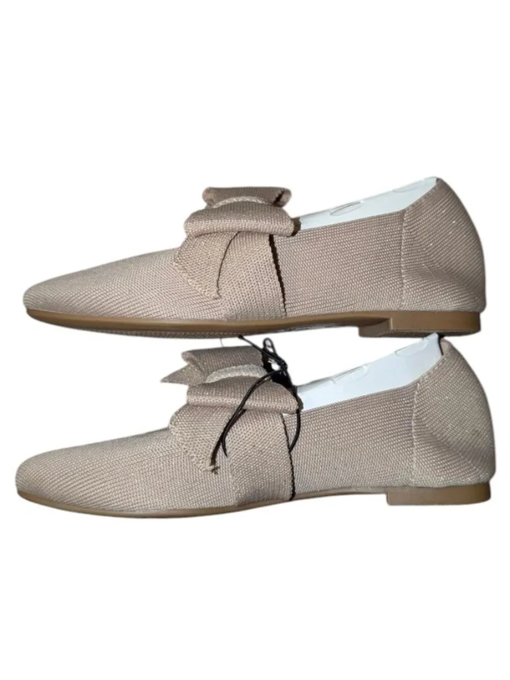 NEW Mia Kids Knit Sparkle Glitter Bow Ballet Flat Slip On Mary Jane Dress Shoes